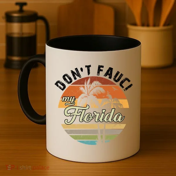 Don't Fauci My Florida Retro Palm Trees Coffee Mug