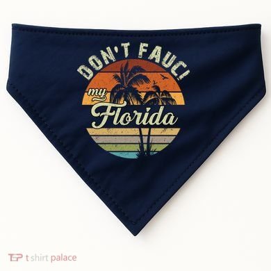 Don't Fauci My Florida Retro Palm Trees USA-Made Doggie Bandana