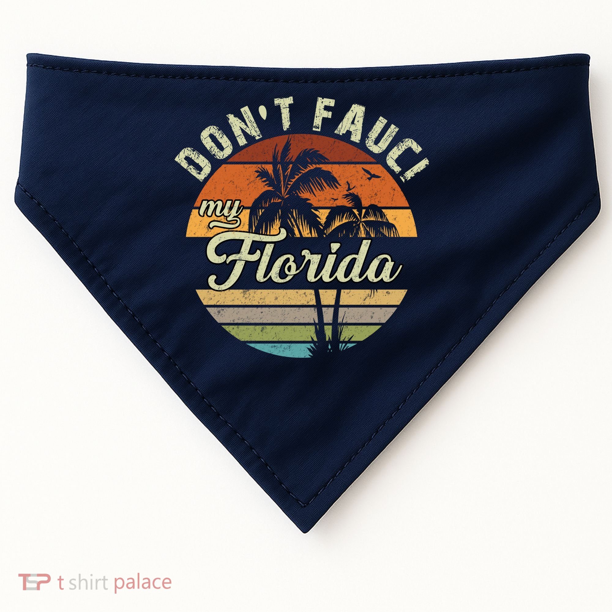 Don't Fauci My Florida Retro Palm Trees USA-Made Doggie Bandana