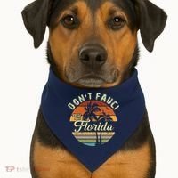 Don't Fauci My Florida Retro Palm Trees USA-Made Doggie Bandana thumb 1