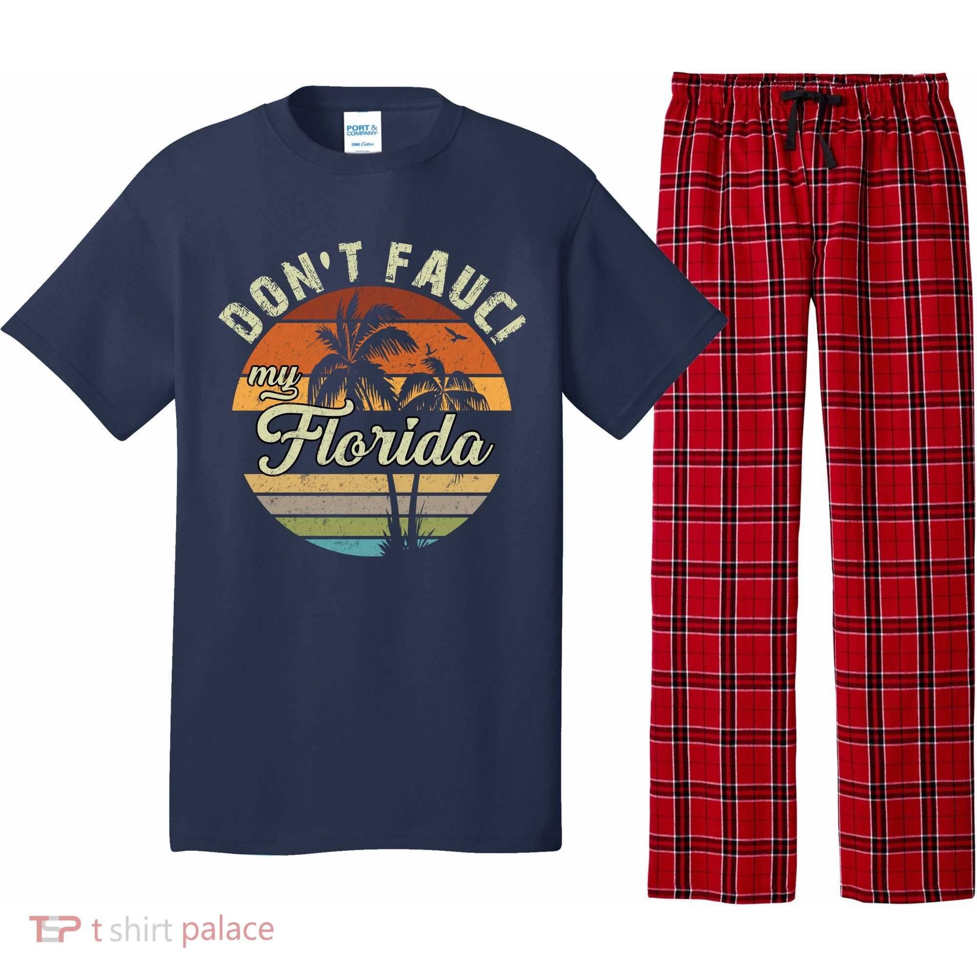 Don't Fauci My Florida Retro Palm Trees Pajama Set