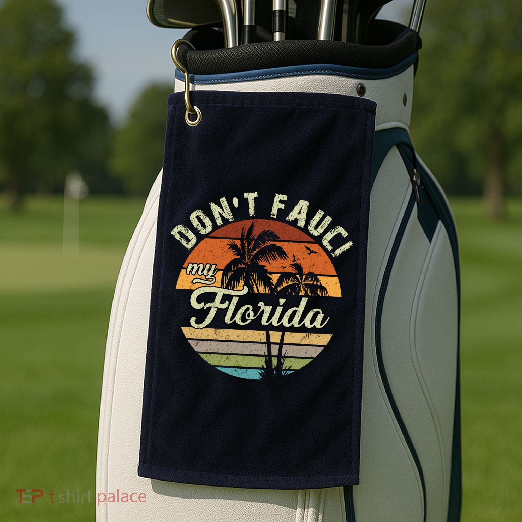 Don't Fauci My Florida Retro Palm Trees Golf Towel