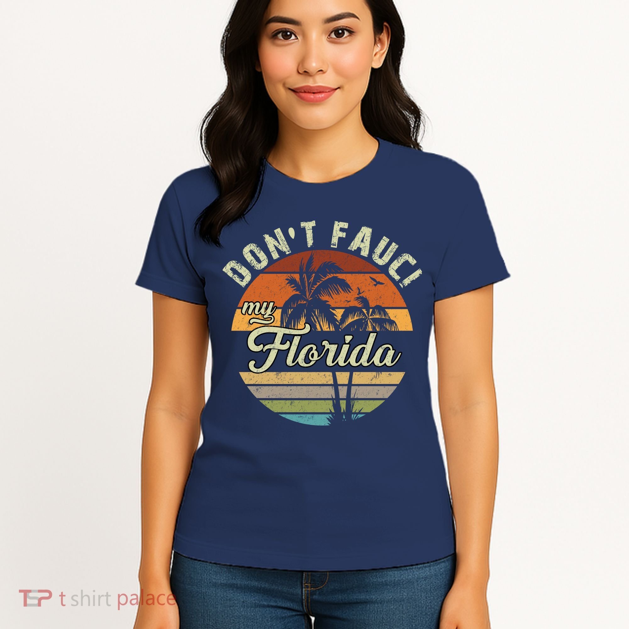 Don't Fauci My Florida Retro Palm Trees Women's T-Shirt