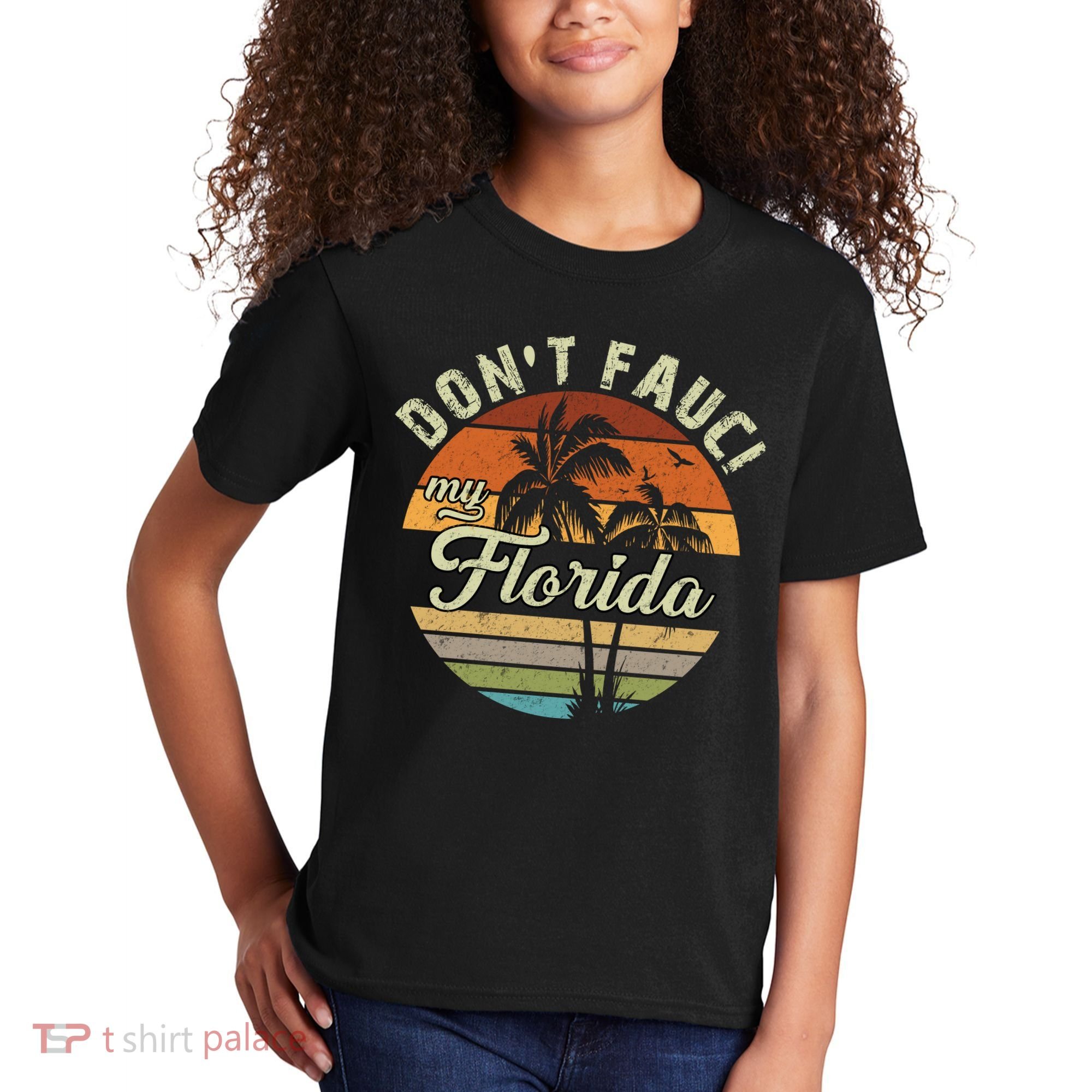 Don't Fauci My Florida Retro Palm Trees Kids T-Shirt