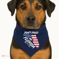 Don't Fauci My Florida USA American Flag State USA-Made Doggie Bandana thumb 1