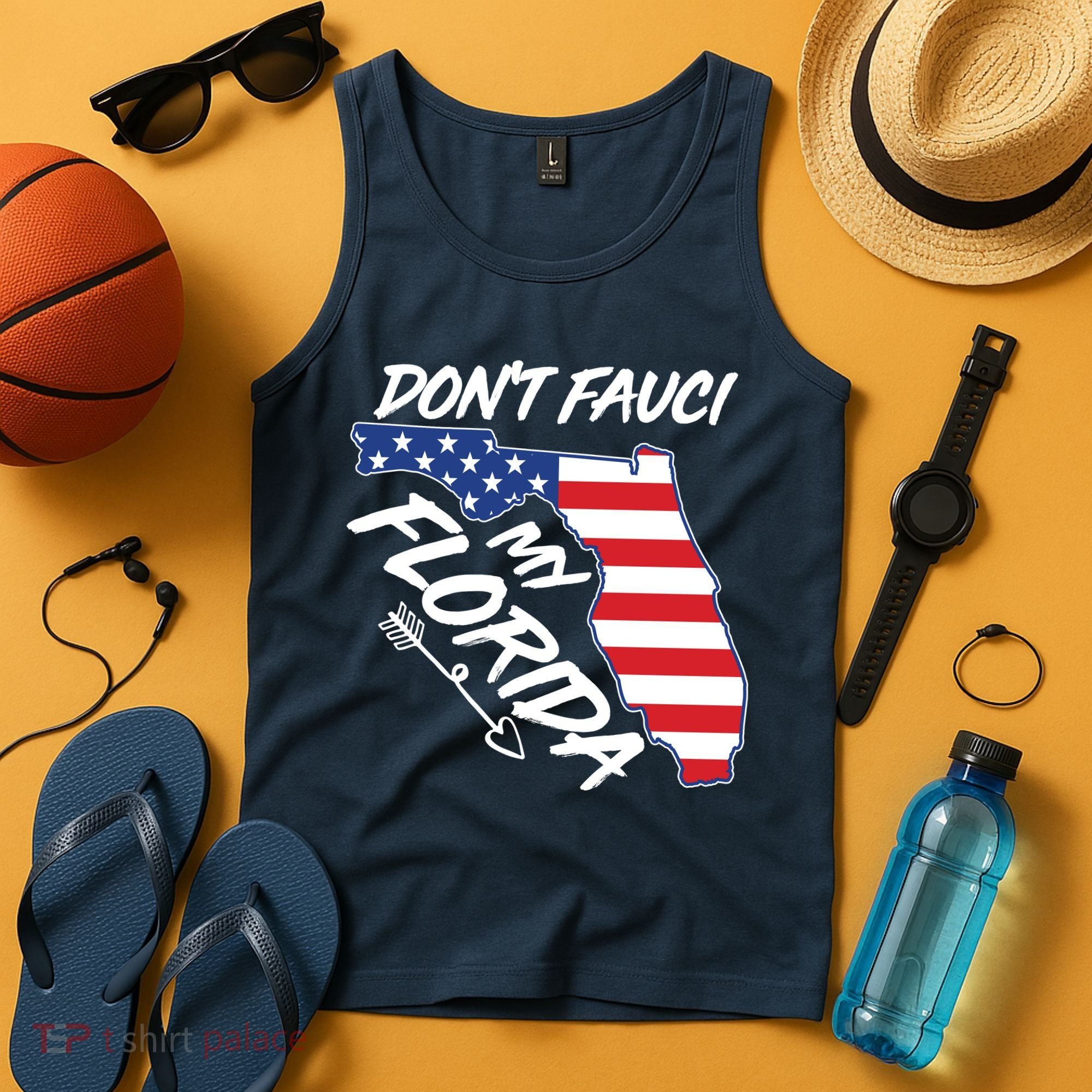 Don't Fauci My Florida USA American Flag State Tank Top