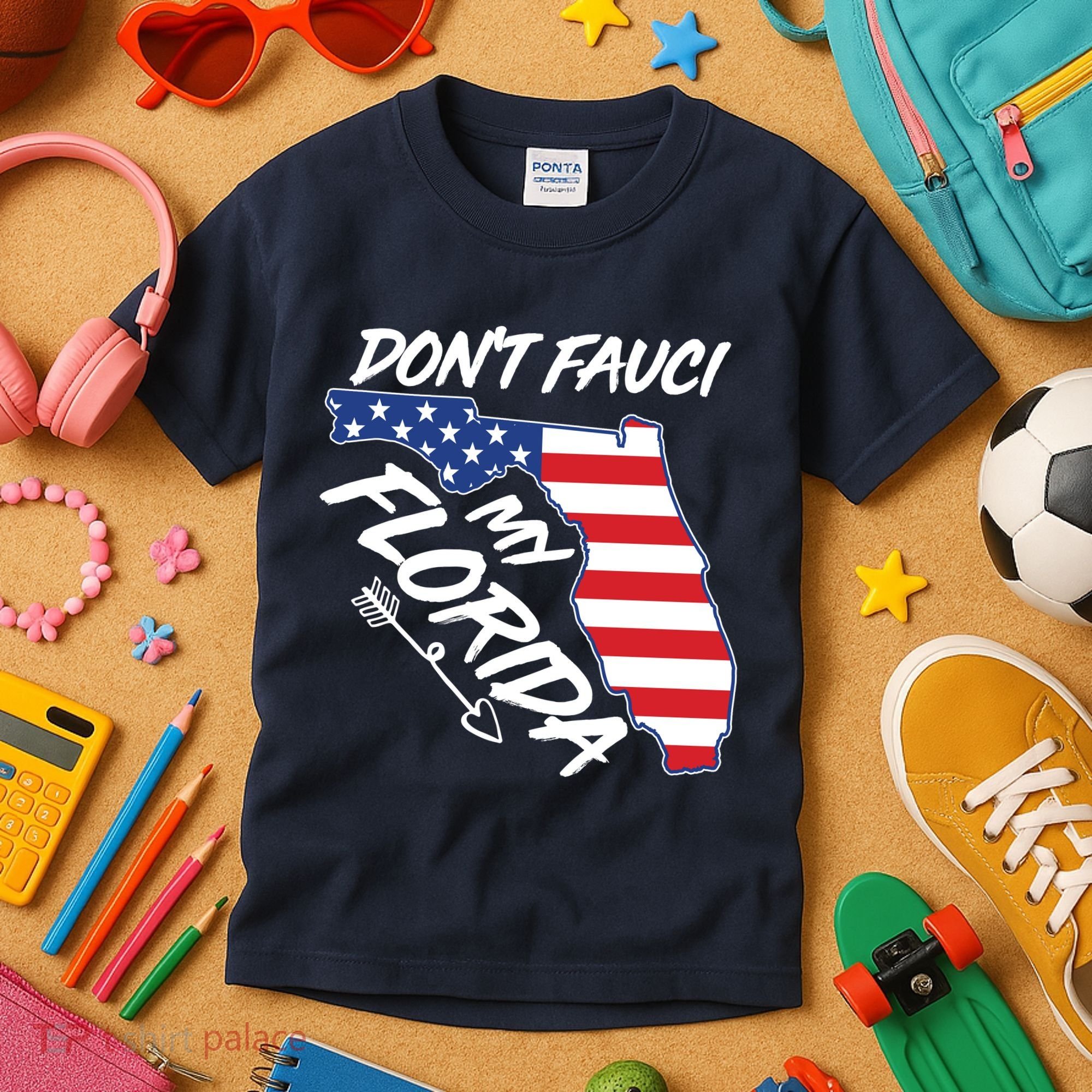 Don't Fauci My Florida USA American Flag State Kids T-Shirt