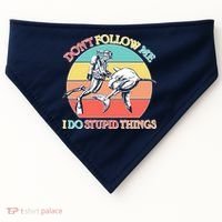 Don't Follow Me I Do Stupid Things Scuba Diver USA-Made Doggie Bandana thumb 0