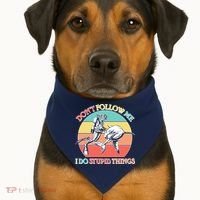 Don't Follow Me I Do Stupid Things Scuba Diver USA-Made Doggie Bandana thumb 1