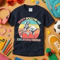 Don't Follow Me I Do Stupid Things Scuba Diver Kids T-Shirt thumb 3