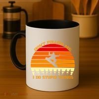 Don't Follow Me I Do Stupid Things Snow Boarding Coffee Mug thumb 4
