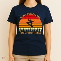 Don't Follow Me I Do Stupid Things Snow Boarding T-Shirt thumb 4