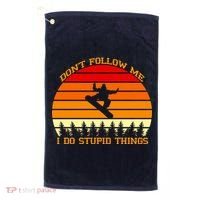 Don't Follow Me I Do Stupid Things Snow Boarding Golf Towel thumb 0
