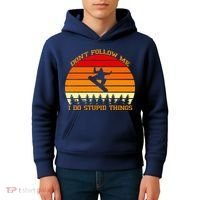 Don't Follow Me I Do Stupid Things Snow Boarding Kids Hoodie thumb 4