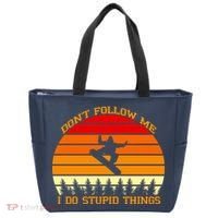 Don't Follow Me I Do Stupid Things Snow Boarding Tote Bag thumb 0