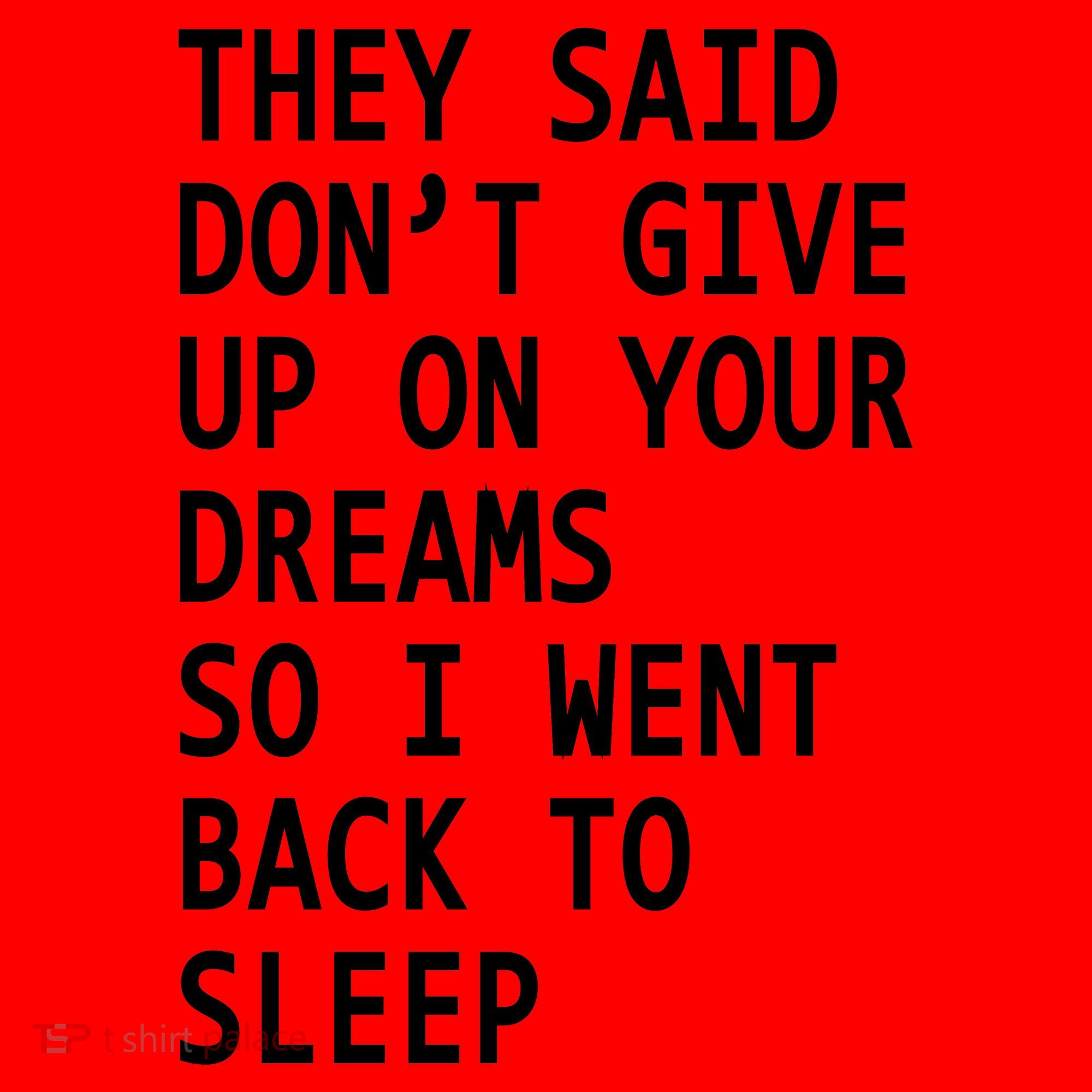 Don't Give Up On Your Dreams Back To Sleep Santa Hat