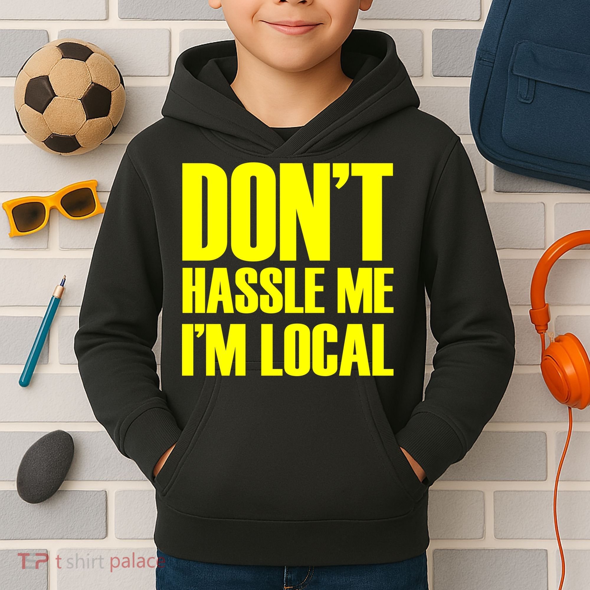 Don't Hassle Me I'm Local Funny Spring Break Beach Surfing Kids Hoodie