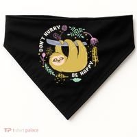 Don't Hurry Be Happy Funny Sloth USA-Made Doggie Bandana thumb 0