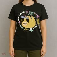 Don't Hurry Be Happy Funny Sloth T-Shirt thumb 4