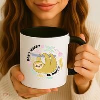 Don't Hurry Be Happy Funny Sloth Coffee Mug thumb 3