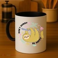 Don't Hurry Be Happy Funny Sloth Coffee Mug thumb 4