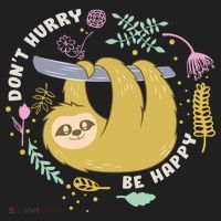 Don't Hurry Be Happy Funny Sloth Beanie thumb 2