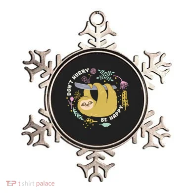 Don't Hurry Be Happy Funny Sloth Ornament