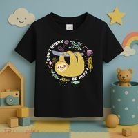 Don't Hurry Be Happy Funny Sloth Toddler T-Shirt thumb 3