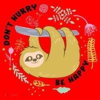 Don't Hurry Be Happy Funny Sloth Santa Hat thumb 1