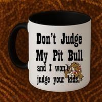 Don't Judge My Pit Bull Coffee Mug thumb 2