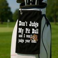 Don't Judge My Pit Bull Golf Towel thumb 2