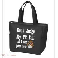 Don't Judge My Pit Bull Tote Bag thumb 3