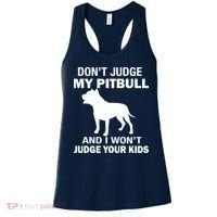 Don't Judge My Pitbull I Won't Judge Your Kids Women's Tank Top thumb 0