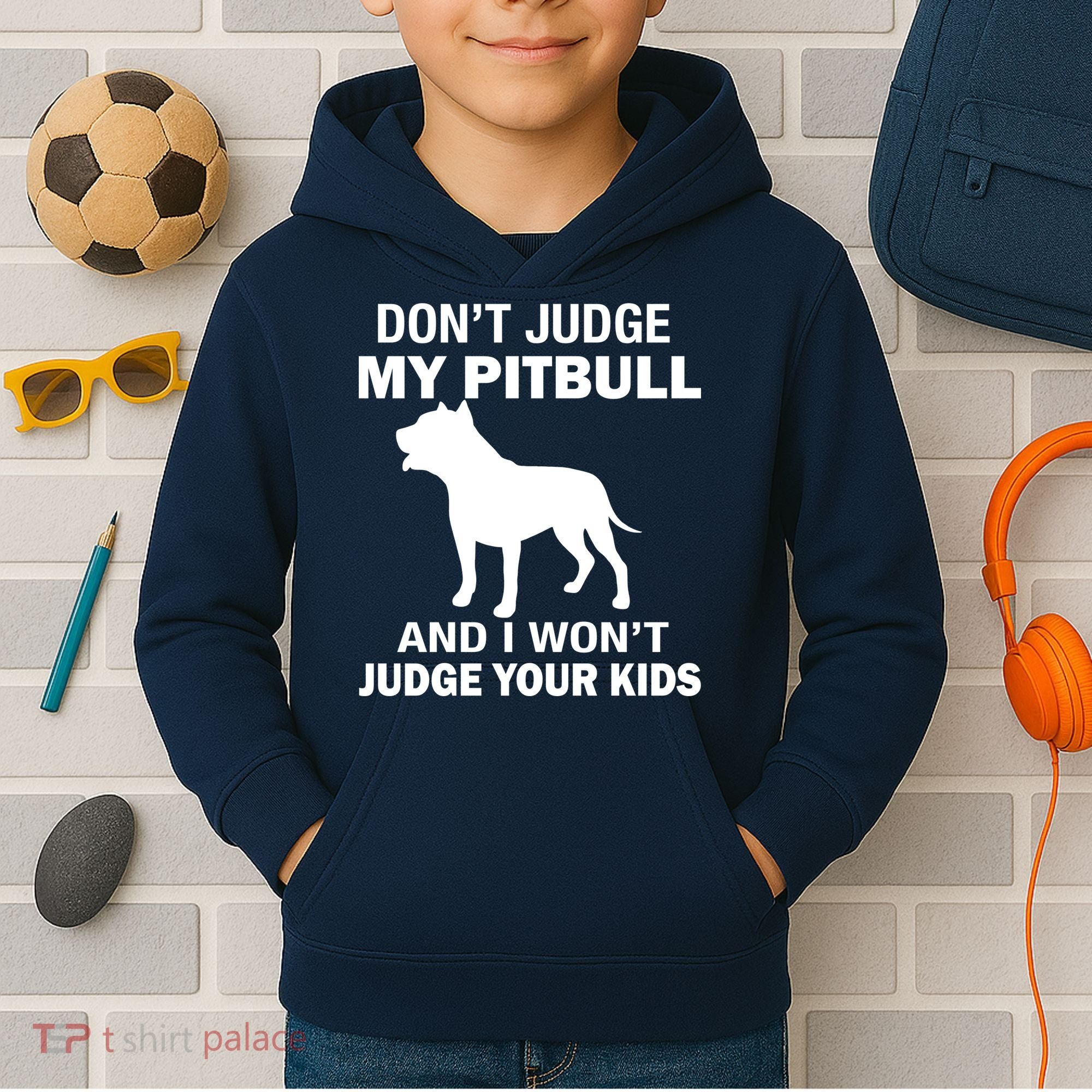 Don't Judge My Pitbull I Won't Judge Your Kids Kids Hoodie