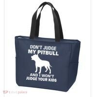 Don't Judge My Pitbull I Won't Judge Your Kids Tote Bag thumb 3