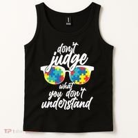 Don't Judge What You Don't Understand Autism Awareness Tank Top thumb 2