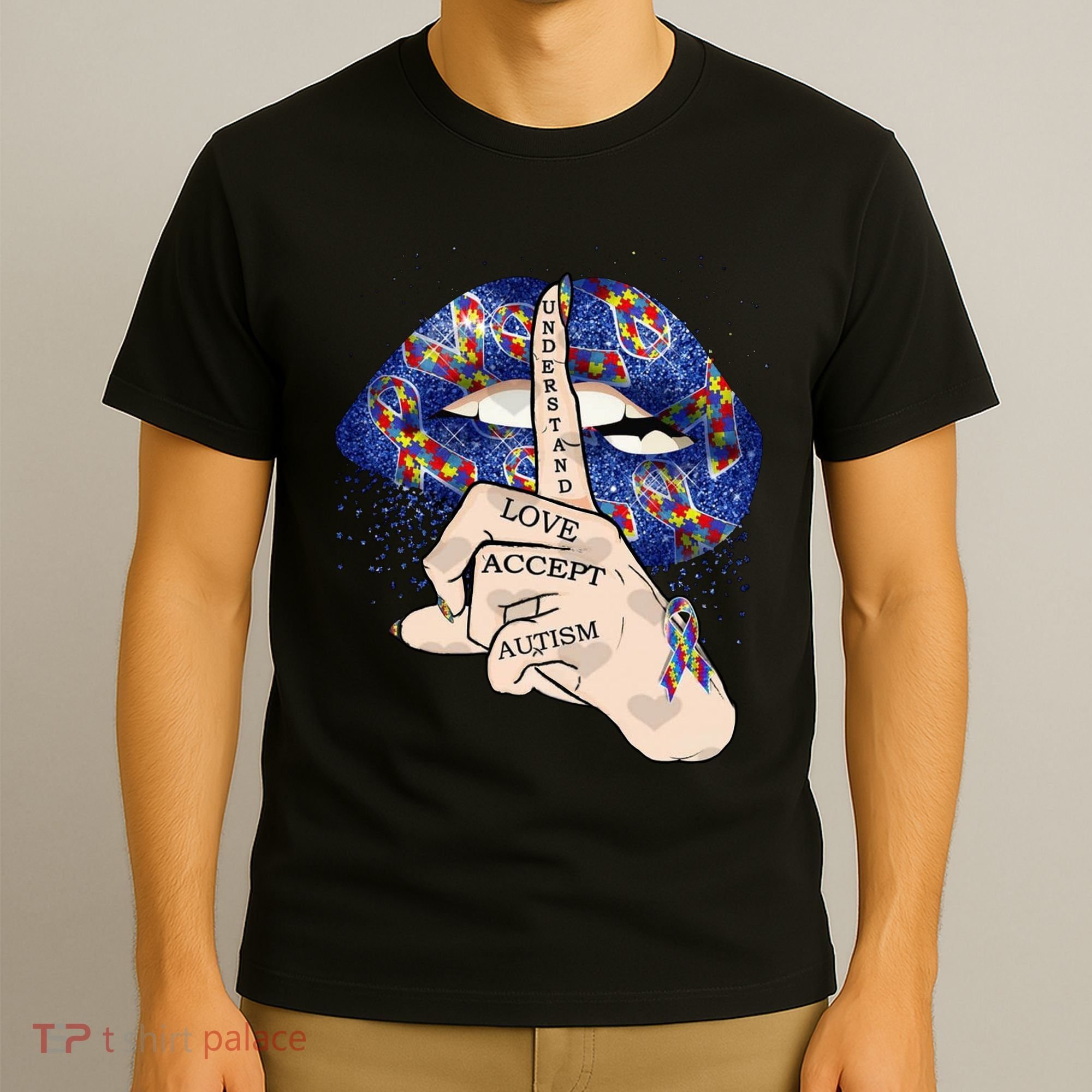 Don't Judge What You Don't Understand Autism Awareness Lip T-Shirt
