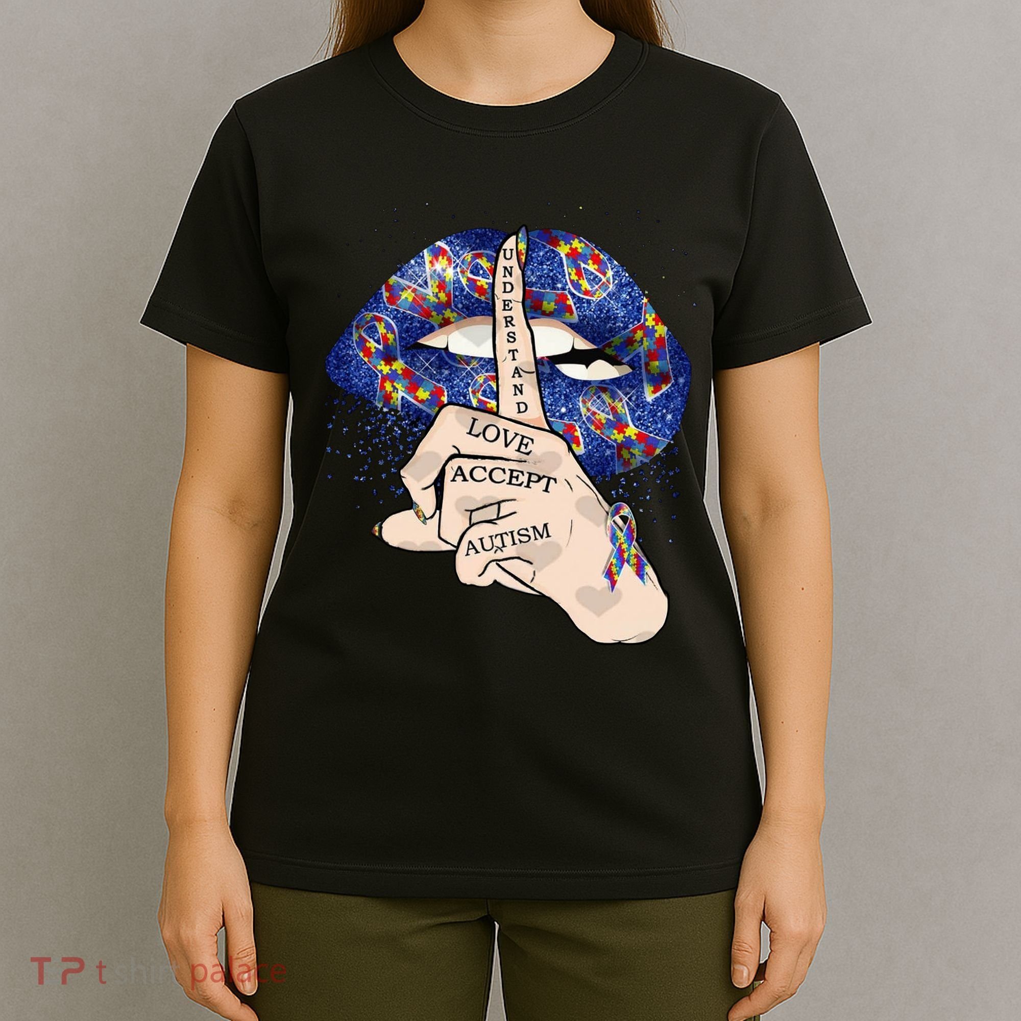 Don't Judge What You Don't Understand Autism Awareness Lip T-Shirt