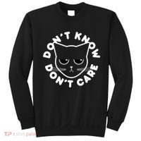 Don't Know Don't Care Funny Cat Sweatshirt thumb 0