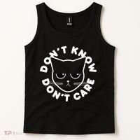 Don't Know Don't Care Funny Cat Tank Top thumb 2