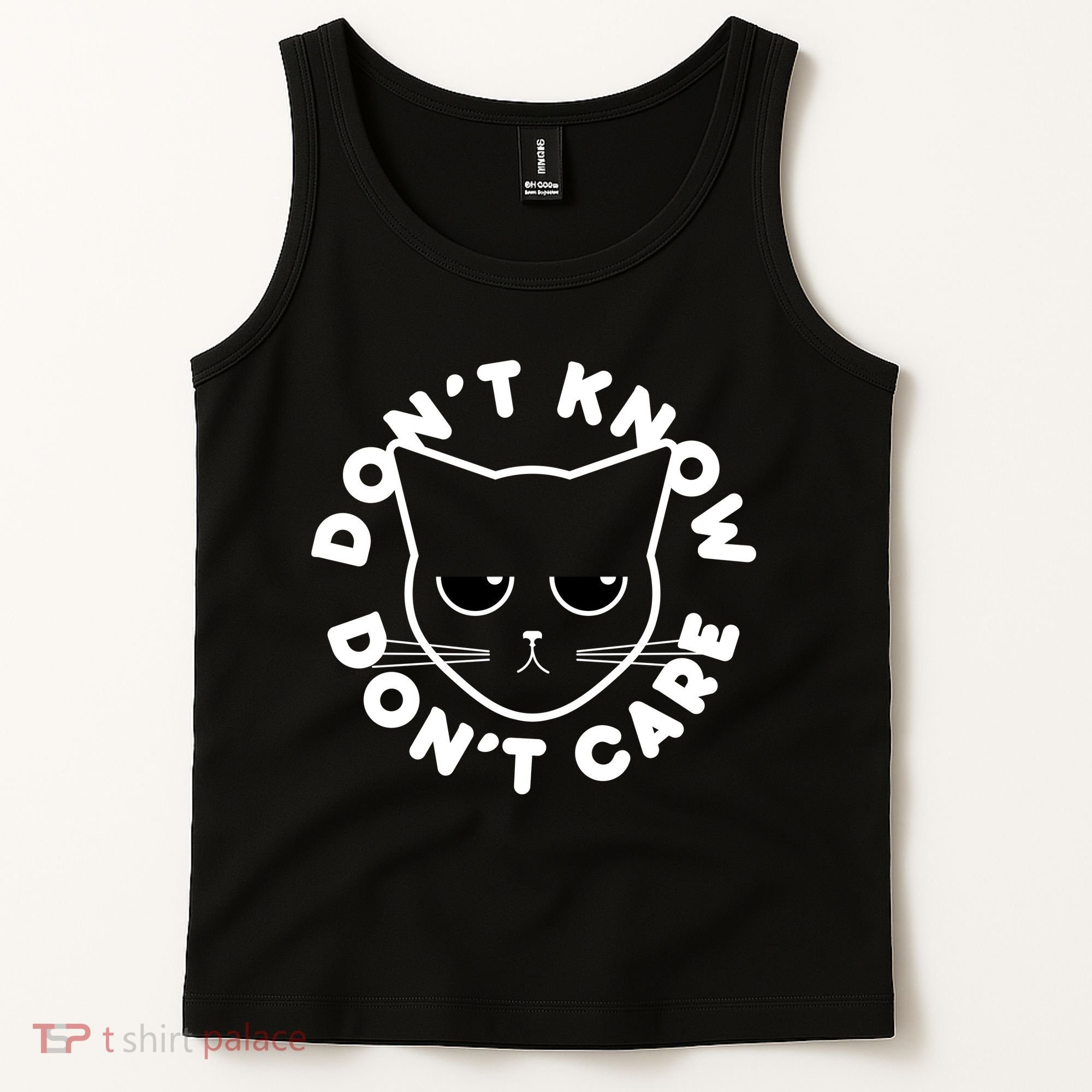 Don't Know Don't Care Funny Cat Tank Top