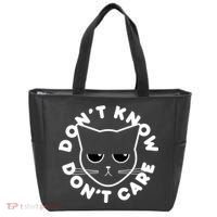 Don't Know Don't Care Funny Cat Tote Bag thumb 0