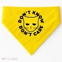 Don't Know Don't Care Funny Cat USA-Made Doggie Bandana thumb 0