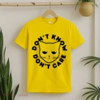 Don't Know Don't Care Funny Cat T-Shirt thumb 2