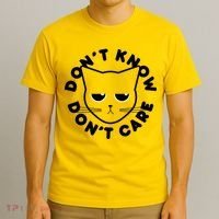 Don't Know Don't Care Funny Cat T-Shirt thumb 3