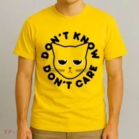 Don't Know Don't Care Funny Cat T-Shirt thumb 3