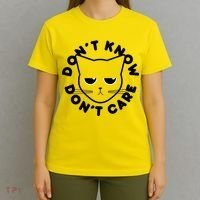 Don't Know Don't Care Funny Cat T-Shirt thumb 4