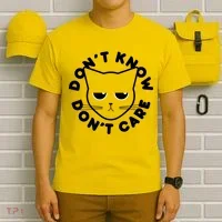 Don't Know Don't Care Funny Cat T-Shirt thumb 6