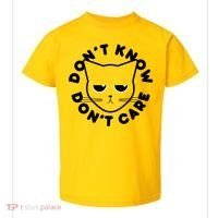 Don't Know Don't Care Funny Cat Toddler T-Shirt thumb 0