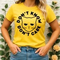 Don't Know Don't Care Funny Cat Women's T-Shirt thumb 2